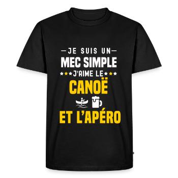 apéro canoë mec simple - T-shirt Premium bio Homme - noir - Devant - Nico (187cm)