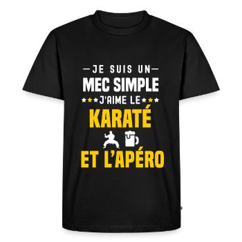 apéro karaté mec simple - T-shirt Premium bio Homme - noir - Devant - Nico (187cm)