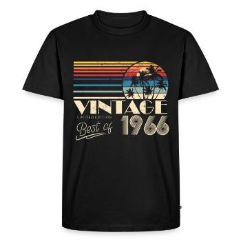 Born 1966 1966 birthday gift vintage - Men's Premium Organic T-Shirt - black - Front - Nico (187cm)