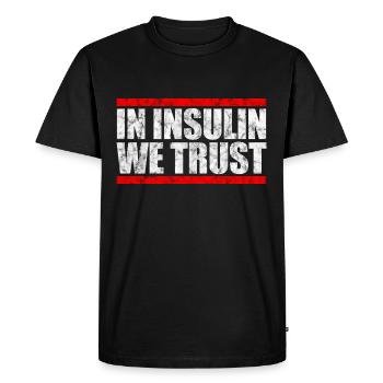 En insuline, nous faisons confiance - cadeau diabétique - T-shirt Premium bio Homme - noir - Devant - Nico (187cm)