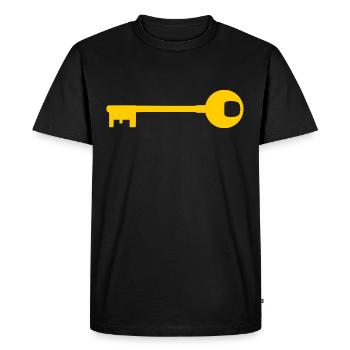 Une Clé - T-shirt Premium bio Homme - noir - Devant - Nico (187cm)