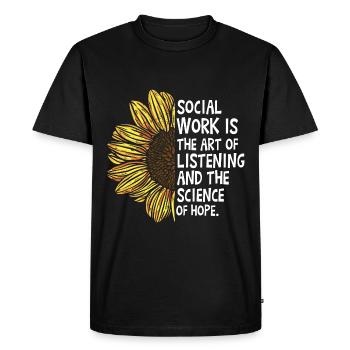 Social Work Is The Art Of Listening - Men's Premium Organic T-Shirt - black - Front - Nico (187cm)