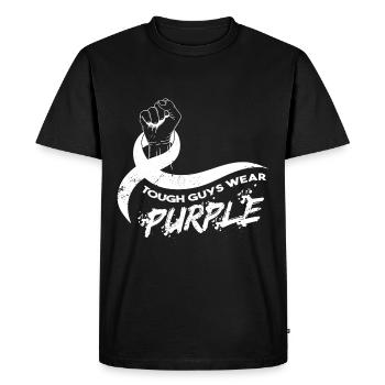 Les durs à cuire portent du violet - T-shirt Premium bio Homme - noir - Devant - Nico (187cm)