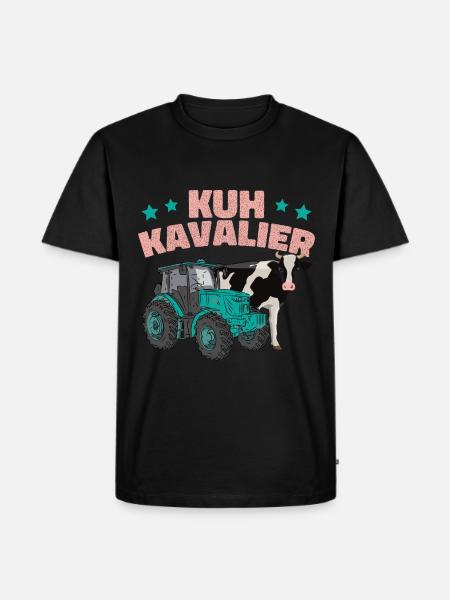 Kuh Kavalier - Männer Premium Bio T-Shirt - Schwarz