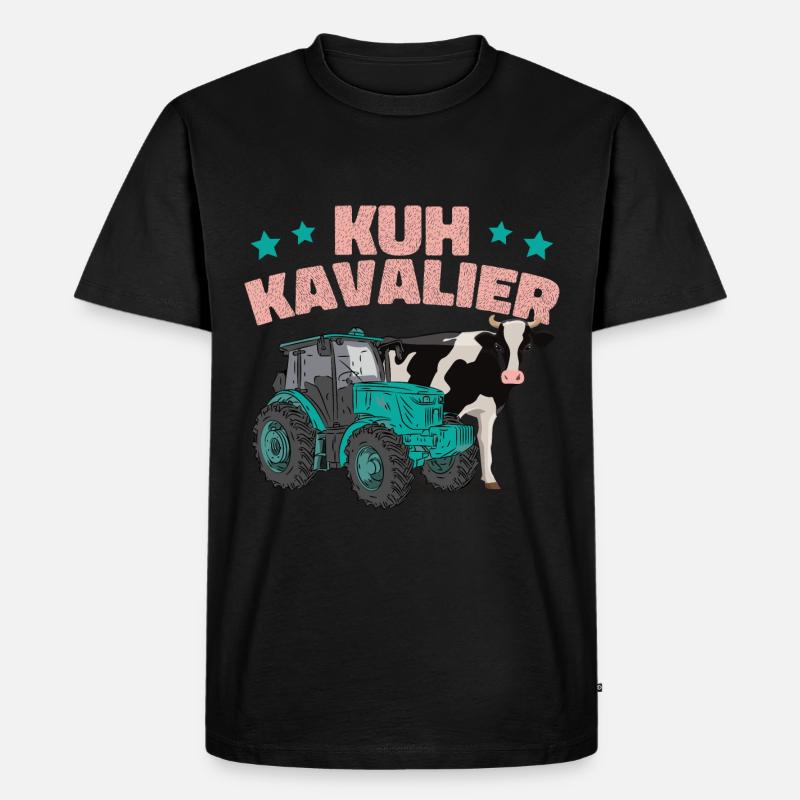 Kuh Kavalier - Männer Premium Bio T-Shirt - Schwarz