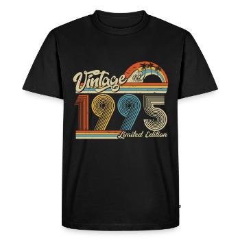 1995 Anniversaire né en 1995 Retro Vintage - T-shirt Premium bio Homme - noir - Devant - Nico (187cm)