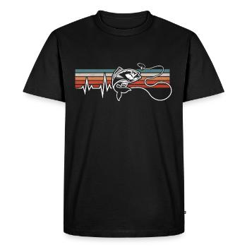 FISHING HEARTBEAT ECG FISHING LINE ANGLER - Men's Premium Organic T-Shirt - black - Front - Nico (187cm)