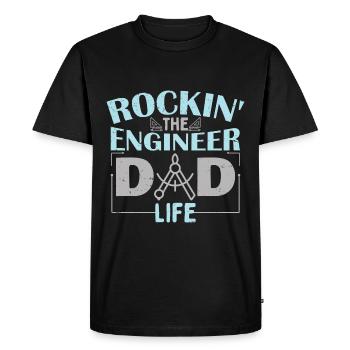 The Engineer Dad - Men's Premium Organic T-Shirt - black - Front - Nico (187cm)