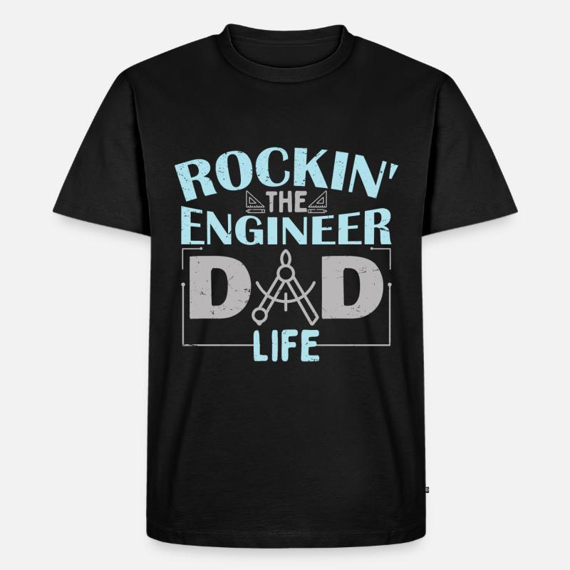 Der Ingenieur Dad - Männer Premium Bio T-Shirt - Schwarz