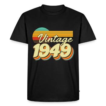 1949 Vintage anniversaire rétro Vintage cadeau - T-shirt Premium bio Homme - noir - Devant - Nico (187cm)
