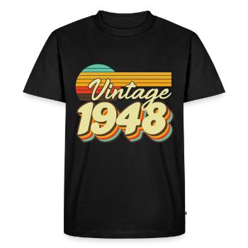 1948 Vintage Vintage anniversaire rétro cadeau - T-shirt Premium bio Homme - noir - Devant - Nico (187cm)