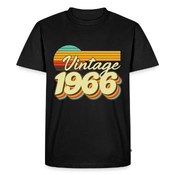 Born 1966 1966 birthday gift vintage - Men's Premium Organic T-Shirt - black - Front - Nico (187cm)