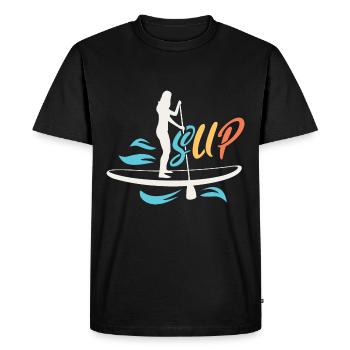 SUP Rétro Stand Up Paddle Boarding - T-shirt Premium bio Homme - noir - Devant - Nico (187cm)