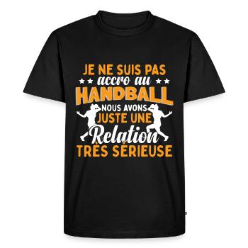 Hommes Handball Entraîneur - T-shirt Premium bio Homme - noir - Devant - Nico (187cm)