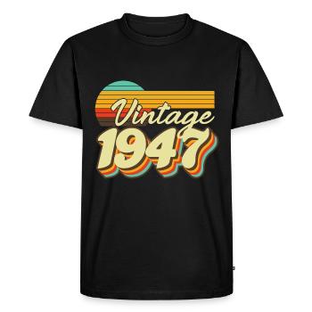 1947 Vintage anniversaire rétro Vintage cadeau - T-shirt Premium bio Homme - noir - Devant - Nico (187cm)