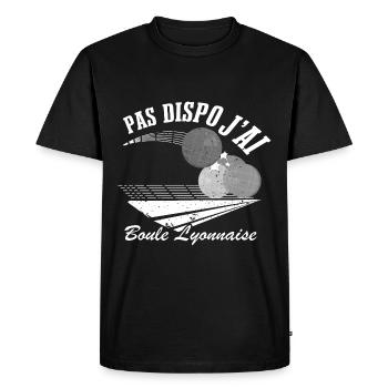 Dicton Boule Lyonnaise Humour Bouliste - T-shirt Premium bio Homme - noir - Devant - Nico (187cm)