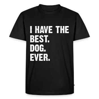 J’ai le meilleur chien de tous les temps - T-shirt Premium bio Homme - noir - Devant - Nico (187cm)