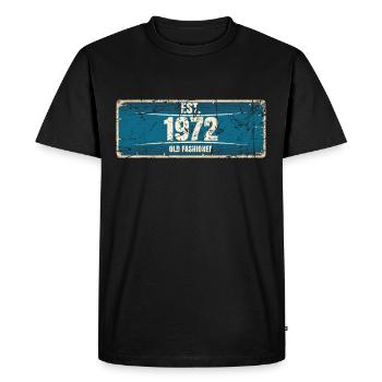 50e anniversaire 1972 Plaque d’immatriculation - T-shirt Premium bio Homme - noir - Devant - Nico (187cm)