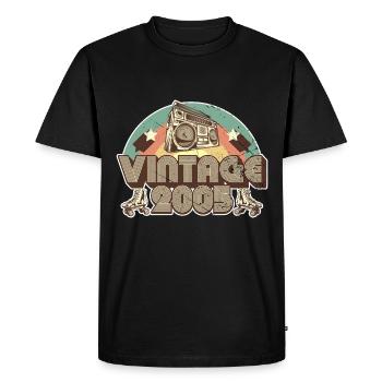 2005 Anniversaire né en 2005 Retro Vintage - T-shirt Premium bio Homme - noir - Devant - Nico (187cm)
