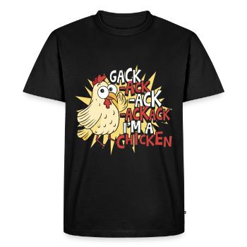 Je suis un poulet - T-shirt Premium bio Homme - noir - Devant - Nico (187cm)