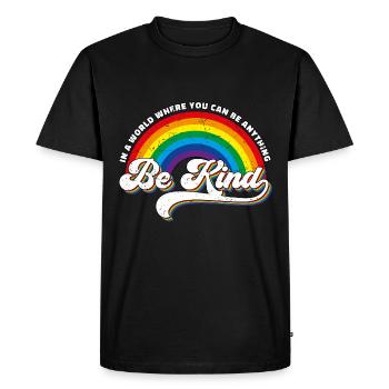 Soyez gentil LGBT Arc-en-ciel - T-shirt Premium bio Homme - noir - Devant - Nico (187cm)