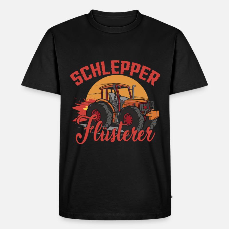 Schlepper Flüsterer Landwirt Traktor - Männer Premium Bio T-Shirt - Schwarz