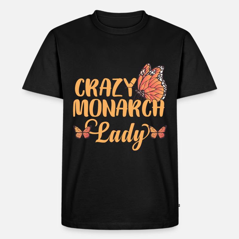 Verrückte Monarchin - Männer Premium Bio T-Shirt - Schwarz