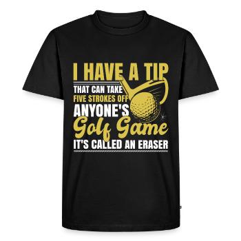 Drôle de joueur de golf Golfeur - T-shirt Premium bio Homme - noir - Devant - Nico (187cm)
