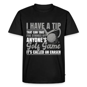Golf Humour Blague Drôle - T-shirt Premium bio Homme - noir - Devant - Nico (187cm)