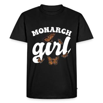Monarch Girl - Men's Premium Organic T-Shirt - black - Front - Nico (187cm)