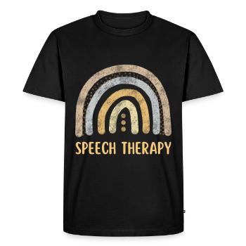 Orthophonie Arc-en-ciel - T-shirt Premium bio Homme - noir - Devant - Nico (187cm)
