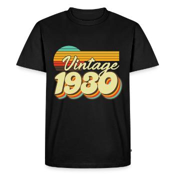 1930 ' s Né rétro coucher de soleil cadeau vintage - T-shirt Premium bio Homme - noir - Devant - Nico (187cm)