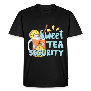 Sécurité du thé sucré - T-shirt Premium bio Homme - noir - Devant - Nico (187cm)