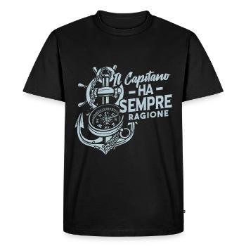 The captain is always right | Boat - Men's Premium Organic T-Shirt - black - Front - Nico (187cm)