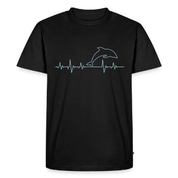 Dauphin du rythme cardiaque - T-shirt Premium bio Homme - noir - Devant - Nico (187cm)