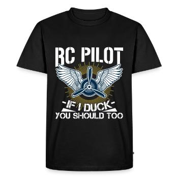 Modellflug Sprüche Modellflieger Geschenk - Männer Premium Bio T-Shirt - Schwarz - Vorne - Nico (187cm)