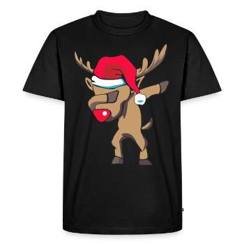 dabbing Rudolph as a gift for Christmas - Men's Premium Organic T-Shirt - black - Front - Nico (187cm)