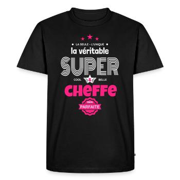 super cheffe 100% parfaite t-shirt humour - T-shirt Premium bio Homme - noir - Devant - Nico (187cm)