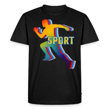 Running Rainbow Run Free Time Gift - Men's Premium Organic T-Shirt - black - Front - Nico (187cm)