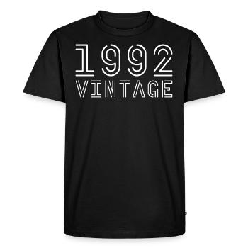 1992 millésime 1992 anniversaire 1992 rétro - T-shirt Premium bio Homme - noir - Devant - Nico (187cm)