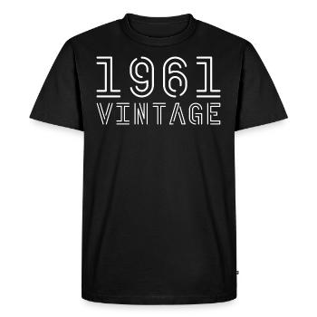 1961 vintage vintage 1961 birthday 1961 retro - Men's Premium Organic T-Shirt - black - Front - Nico (187cm)