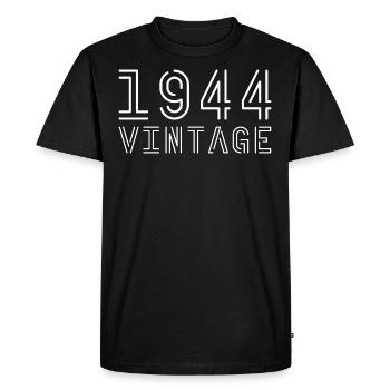 1944 vintage vintage 1944 birthday 1944 retro - Men's Premium Organic T-Shirt - black - Front - Nico (187cm)