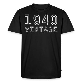 1940's vintage vintage 1940's birthday 1940's retro - Men's Premium Organic T-Shirt - black - Front - Nico (187cm)