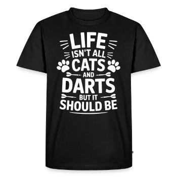 Fléchettes Dire Chats Fléchettes Drôles Fléchettes Cadeau - T-shirt Premium bio Homme - noir - Devant - Nico (187cm)