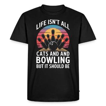 Bowling Dire Chats Drôle Bowling Cadeau - T-shirt Premium bio Homme - noir - Devant - Nico (187cm)