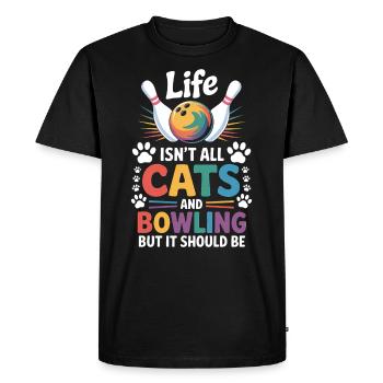 Bowling Dire Chats Drôle Bowling Cadeau - T-shirt Premium bio Homme - noir - Devant - Nico (187cm)