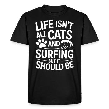 Surf Dire Chats Drôle Surf Cadeau - T-shirt Premium bio Homme - noir - Devant - Nico (187cm)