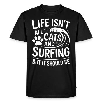 Surf Dire Chats Drôle Surf Cadeau - T-shirt Premium bio Homme - noir - Devant - Nico (187cm)