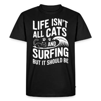Surf Dire Chats Drôle Surf Cadeau - T-shirt Premium bio Homme - noir - Devant - Nico (187cm)