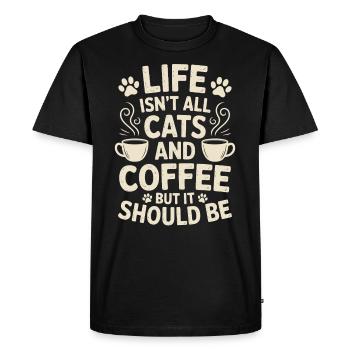 Café Dire Chats Drôle Café Cadeau - T-shirt Premium bio Homme - noir - Devant - Nico (187cm)